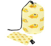 Neceser con cordón, divertido diseño de pollo, bolsa de aseo con forma de barril, bolsa organizadora de maquillaje de viaje + bolsa pequeña, multicolor, 9.9x6.9in/25.2x17.6cm;6x3.5in/15.2x8.8cm,