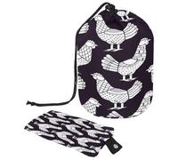 Neceser con cordón, divertido diseño de pollo, bolsa de aseo con forma de barril, bolsa organizadora de maquillaje de viaje + bolsa pequeña, multicolor, 9.9x6.9in/25.2x17.6cm;6x3.5in/15.2x8.8cm,