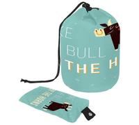 Neceser con cordón, divertido Take The Bull by The Horns con forma de barril, bolsa de cosméticos, bolsa organizadora de maquillaje de viaje + bolsa pequeña, multicolor,