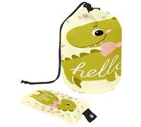 Neceser con cordón, Hello Cute Dinosaur Baby con forma de barril, bolsa de cosméticos, bolsa organizadora de maquillaje de viaje + bolsa pequeña, multicolor, 9.9x6.9in/25.2x17.6cm;6x3.5in/15.2x8.8cm,