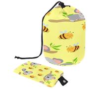 Neceser con cordón, lindo bebé koala durmiendo con forma de barril de abeja voladora, bolsa de cosméticos, bolsa organizadora de maquillaje de viaje + bolsa pequeña, multicolor,