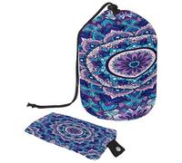 Neceser con cordón, mandala indio, morado psicodélico, henna en forma de barril, bolsa de cosméticos, bolsa organizadora de maquillaje de viaje + bolsa pequeña, multicolor,