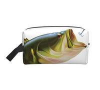 Neceser con diseño de cebo con línea de pesca para hombre, bolsa de cosméticos de gran capacidad, bolsa de aseo de viaje para mujeres, White, Talla única