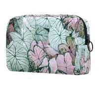 Neceser con diseño de hojas botánicas para mujer, neceser de viaje, bolsa organizadora de maquillaje con cremallera, multicolor, 18.5x7.5x13cm/7.3x3x5.1in, Neceser
