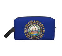 Neceser con estampado de bandera del estado de New Hampshire para hombres, neceser de viaje de gran capacidad para mujeres, White, Talla única