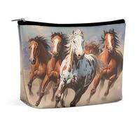Neceser con estampado de caballos corriendo y escena del desierto, organizador de artículos de aseo de viaje, estuche de cosméticos para mujer, regalos de cumpleaños para mamás, niñas, mujeres y herma