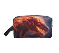 Neceser con estampado de dragón oscuro para hombre, bolsa de aseo de viaje, bolsa de cosméticos de gran capacidad para mujeres, White, Talla única