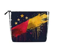 Neceser con estampado de la bandera de Venezuela, neceser de gran capacidad, para mujer, para uso diario, viajes, Black, Talla única