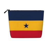 Neceser con estampado de la bandera de Venezuela, neceser de gran capacidad, para mujer, para uso diario, viajes, Black, Talla única