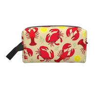Neceser con estampado de langosta y cangrejo para hombres, neceser de viaje de gran capacidad para mujeres, White, Talla única