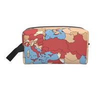 Neceser con estampado de mapa regional de Turquía para hombre, bolsa de aseo de viaje, bolsa de cosméticos de gran capacidad para mujeres, White, Talla única