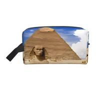 Neceser con estampado de pirámides de Egipto para hombre, bolsa de aseo de viaje, bolsa de cosméticos de gran capacidad para mujeres, White, Talla única