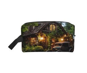 Neceser con estampado de puerta de granero para mujeres y hombres, bolsa de maquillaje de viaje de gran capacidad, bolsa de almacenamiento de cosméticos