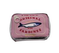 Neceser con forma de sardinas enlatadas, bonito y creativo, ideal para el trabajo (rosa)