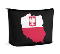 Neceser con Mapa de la Bandera de Polonia, Neceser de Maquillaje de Gran Capacidad, Estuche portátil para Mujer.