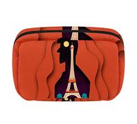 Neceser creativo con forma de cuerpo humano Torre Eiffel de París con cremallera, bolsa de maquillaje, bolsa de viaje impermeable para mujer, Varios colores, 17.5x7x10.5cm/6.9x4.1x2.8in