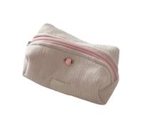 Neceser de algodón con estampado floral estético con bolsas de maquillaje de gran capacidad para un fácil acceso, Pink