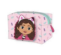 Neceser de Aseo de Gabby´s Dollhouse - 17x10x7 cm - Color Rosa - Elaborado con 100% PU - Neceser de Viaje con Cremallera - Diseño de Gabby´s Dollhouse - Producto Original Diseñado en España