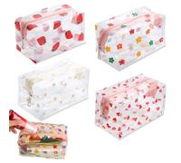 Neceser de Aseo Transparente 4 Piezas, Neceser de Viaje PVC Transparente Resistente al Agua, Organizador de Maquillaje, Bolsa de Viaje para Aseo, Unisex, Multicolor