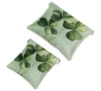 Neceser de bolsillo para cosméticos, con parte superior apretable, color verde azulado, blanco, patrón geométrico de mosaico, impermeable, bolsa de maquillaje de viaje para bolso, mini bolsa de