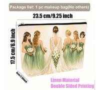 Neceser de cosméticos 1 pieza, " damas de honor con ", neceser de maquillaje y plegable, bolsa de de viaje, cierre de cremallera, regalo para mujer, de o graduación para mejor , bolsa de viaje