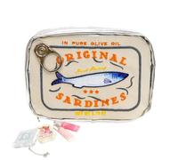Neceser de cosméticos para conservas de sardinas - Creativa Dulce Pescado enlatado Bolsa de Viaje portátil | Durable, Creativa, Bolsa de Maquillaje, Estuche, Neceser Ligero, Beige, Ver