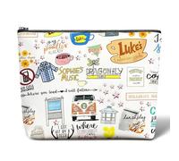 Neceser de cosméticos para niñas, Funny TV Show Make-Up Bolsa con lámina interior blanca, bolsa de maquillaje de lona, artículo para fans, regalos, doble cara, bolsa de aseo para uso diario, viajes