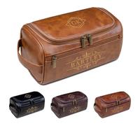Neceser de cuero 3 en 1 personalizado para hombre, organizador de viaje grabado personalizado, regalo para marido, papá, padrinos de boda o novio