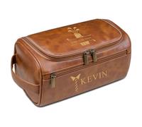 Neceser de cuero grabado para hombre, organizador de viaje personalizable, perfecto para marido, novio, papá, día del padre, Navidad, aniversario de boda