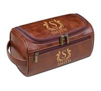 Neceser de cuero grabado personalizado, kit personalizado para hombres, regalo para padrinos de boda, aniversario, día del padre, graduación, cumpleaños, Brown, talla única, Neceser