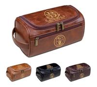 Neceser de cuero personalizado con nombre e iniciales personalizados para hombres, kit de viaje para marido, papá, padrinos de boda, cumpleaños, día del padre, aniversario