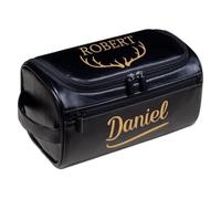 Neceser de cuero personalizado para hombre con iniciales, kit de Dopp de poliuretano personalizado para papá, marido, novio, padrinos de boda, Navidad, cumpleaños, día del padre, idea de regalo