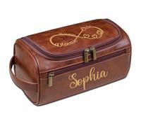 Neceser de cuero personalizado para hombre, kit de dopp con monograma, organizador de viaje con compartimentos, perfecto para marido, padrinos de boda, día del padre, Navidad