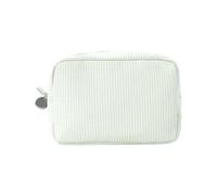 Neceser de maquillaje a rayas, bolsa de cosméticos de viaje, bolsa de almacenamiento estético, bonito estuche de cosméticos para mujeres y niñas, verde claro