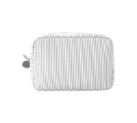 Neceser de maquillaje a rayas, bolsa de cosméticos de viaje, bolsa de almacenamiento estético, bonito estuche de cosméticos para mujeres y niñas, Black