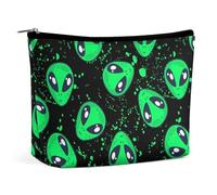 Neceser de Maquillaje Aliens para Mujer, Neceser de Viaje, Bolsa de Aseo, Bolsas de Almacenamiento para el baño.