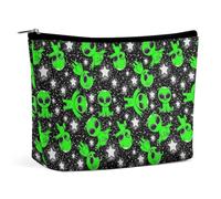 Neceser de Maquillaje Aliens Space Stars para Mujer, Neceser de Viaje, Bolsa de Aseo, Bolsas de Almacenamiento para el baño.