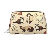 Neceser de maquillaje con divisor, diseño de panda pequeño, bolsa de aseo de viaje, bolsa de cosméticos portátil, Gold, One Size