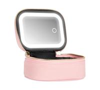 Neceser de Maquillaje con Espejo LED Estuche Organizador De Cosméticos | Con Espejo LED de 3 Brillos Ajustables Para Adolescentes, Viajes, Tren, en la Piscina, Retoques, Aseo y