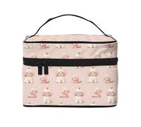 Neceser de maquillaje con estampado de corona de cachorro, bonitas bolsas de cosméticos para mujeres, bolsa organizadora de maquillaje de viaje grande