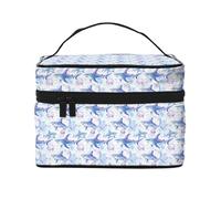 Neceser de maquillaje con estampado de medusas de tiburón, bonitas bolsas de cosméticos para mujeres, bolsa organizadora de maquillaje de viaje grande