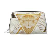 Neceser de maquillaje con patrón geométrico abstracto con divisor, bolsa de aseo de viaje, bolsa de cosméticos portátil, Silver, One Size