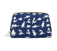 Neceser de maquillaje con varios patrones de peces de mar con divisor, bolsa de aseo de viaje, bolsa de cosméticos portátil, Gold, One Size