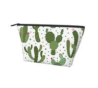 Neceser de Maquillaje cosmético para Mujer Lovely Succulent Cactus and Spots Coin Pencil Bag, Neceser de Viaje Estuche Impermeable Estuche de Transporte con Cremallera Suave