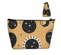 Neceser de Maquillaje cosmético para Mujer Trippy Sun Abstract Moon Coin Pencil Bag, Neceser de Viaje Estuche Impermeable Estuche de Transporte con Cremallera Suave
