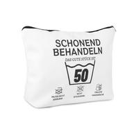 Neceser de maquillaje de cumpleaños para mujer, color blanco, con frase, bolsa de maquillaje, bolsa de maquillaje, bolsa de aseo pequeña, regalo para mujeres, novia, hermana, mamá, divertida bolsa de