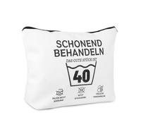 Neceser de maquillaje de cumpleaños para mujer, color blanco, con frase, bolsa de maquillaje, bolsa de maquillaje, bolsa de aseo pequeña, regalo para mujeres, novia, hermana, mamá, divertida bolsa de