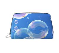 Neceser de Maquillaje de Piel Bubbles Blue Sky, Impermeable, Organizador de cosméticos, pequeño Neceser con Cremallera, Neceser de Viaje portátil para Mujeres y niñas.