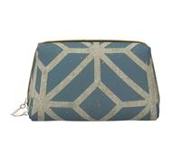 Neceser de maquillaje de piel con cremallera de mano con patrones de color coral, bonito estuche de maquillaje grande con apertura amplia, White, Talla única