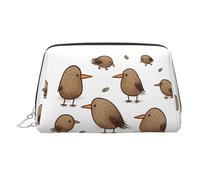 Neceser de Maquillaje de Piel con diseño de pájaros Kiwi, Impermeable, Organizador de cosméticos, pequeño Neceser con Cremallera, Neceser de Viaje portátil para Mujeres y niñas.
